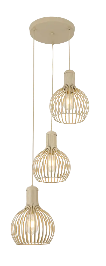 RAGA 3x E27 pendel RD beige