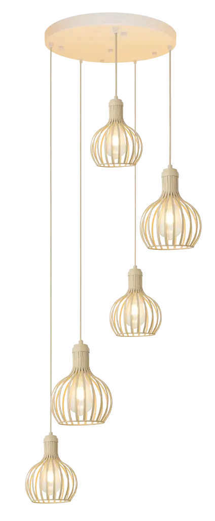 RAGA 5x E27 pendel beige