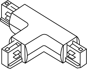 [TR0015W] TRACK 3-fase T-connector links wit
