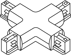 [TR0017W] TRACK 3-fase X-connector wit