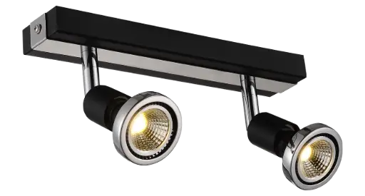 [3427002] ROBUS spot 2xGU10 5W LED incl. zwart/chroom