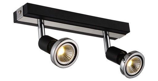 [3427002] ROBUS spot 2xGU10 5W LED incl. zwart/chroom