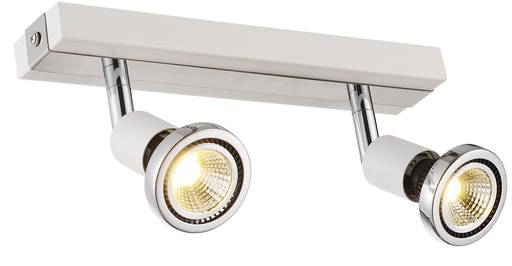 [3427012] ROBUS spot 2xGU10 5W LED incl. wit/chroom