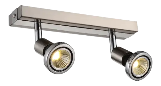 [3427022] ROBUS spot 2xGU10 5W LED incl. satin-chroom/chroom