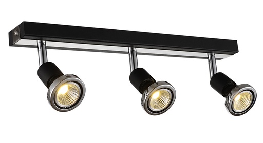 [3427003] ROBUS spot 3xGU10 5W LED incl. zwart/chroom