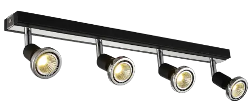 [3427004] ROBUS spot 4xGU10 5W LED incl. zwart/chroom