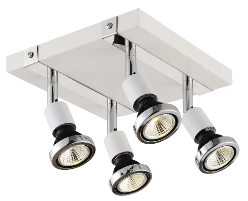 [3427015] ROBUS square spot 4xGU10 5W LED incl. wit/chroom
