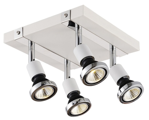[3427015] ROBUS square spot 4xGU10 5W LED incl. wit/chroom