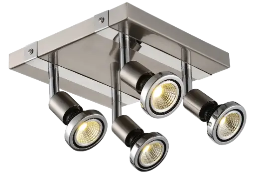[3427025] ROBUS square spot 4xGU10 5W LED incl. satin chroom/chroom