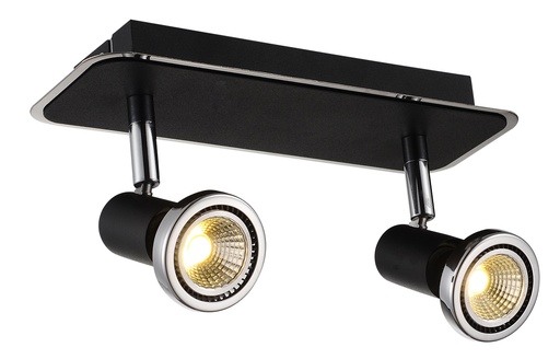[3427032] XZIBIT spot 2xGU10 5W LED incl. zwart/chroom