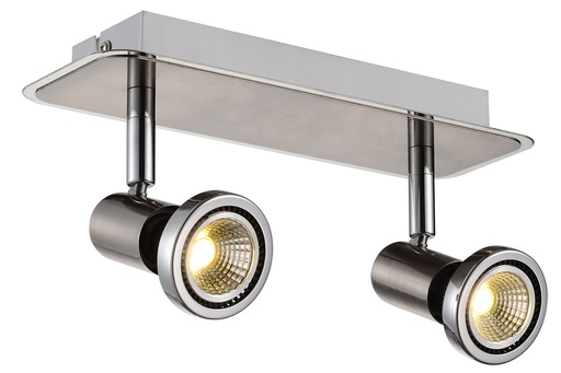 [3427052] XZIBIT spot 2xGU10 5W LED incl. satin chroom/chroom