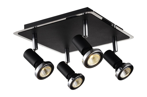 [3427035] XZIBIT spot 4xGU10 5W LED incl. zwart/chroom