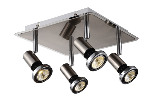 [3427055] XZIBIT spot 4xGU10 5W LED incl.satin chroom/chroom