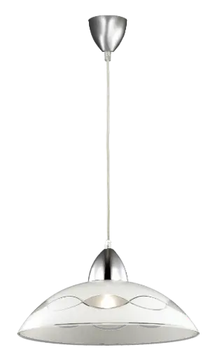 [3408158] SIRI pendant lamp E27 1x60W Chroom + Wit glas