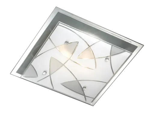 [3408162] ASARI ceiling lamp E27 2x60W Chroom + Wit glas