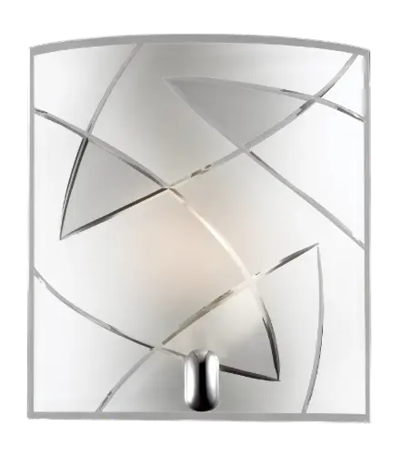 [3408163] ASARI wall lamp E27 1x60W Chroom + Wit glas