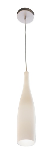 [3410080] KIRINA pendel 1xE27 geborsteld staal/melkwit glas