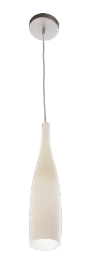 [3410080] KIRINA pendel 1xE27 geborsteld staal/melkwit glas