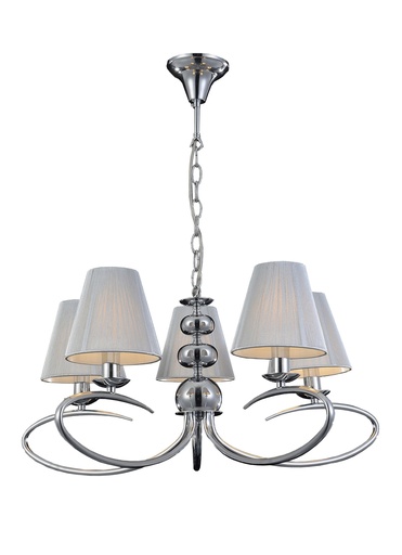 [3416145] MODIKA luster 5x E14 Chroom/witte kap