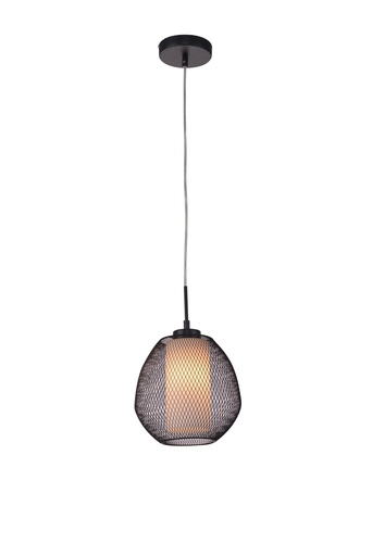 [3410115] LUNKI pendel 1xE27 zwart/wit glas diam 22cm