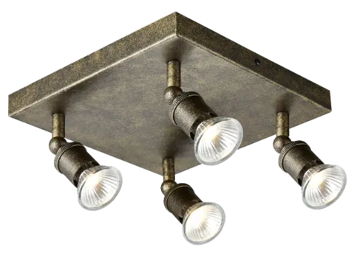 [4014004] STUGA square 4xGU10 glazen dimbare 5W LED incl.