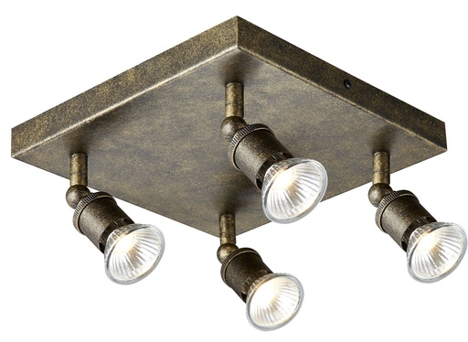 [4014004] STUGA square 4xGU10 glazen dimbare 5W LED incl.