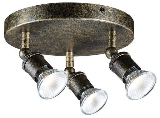 [4014006] STUGA round 3xGU10 glazen dimbare 5W LED incl.