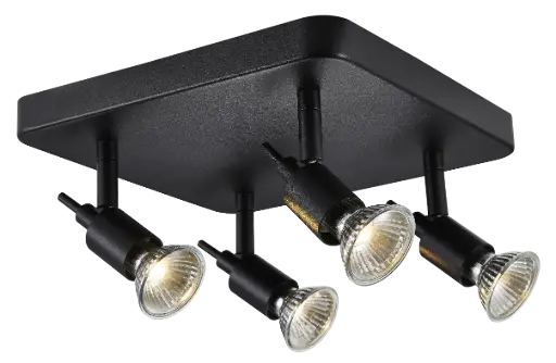 [4014218] SONAR II zwart 4x 5W LED GU10 dimbaar incl.