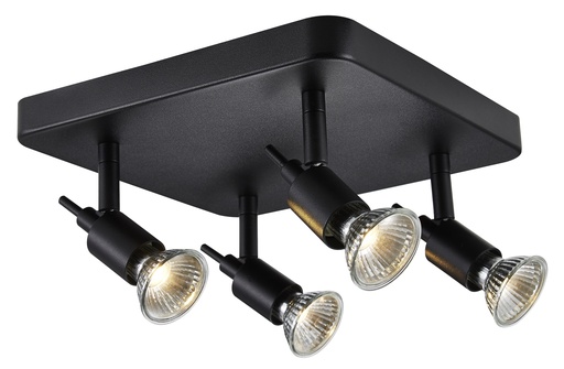 [4014218] SONAR II zwart 4x 5W LED GU10 dimbaar incl.