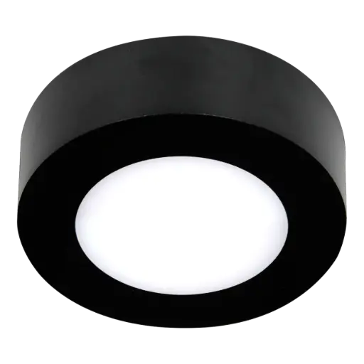 [3422105] FLUKE LED plafonnier rond zwart 6W 3000K Ø12cm