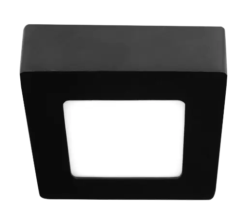 [3422115] FLUKE plafonnier carré noir 6W 3000K 12 cm