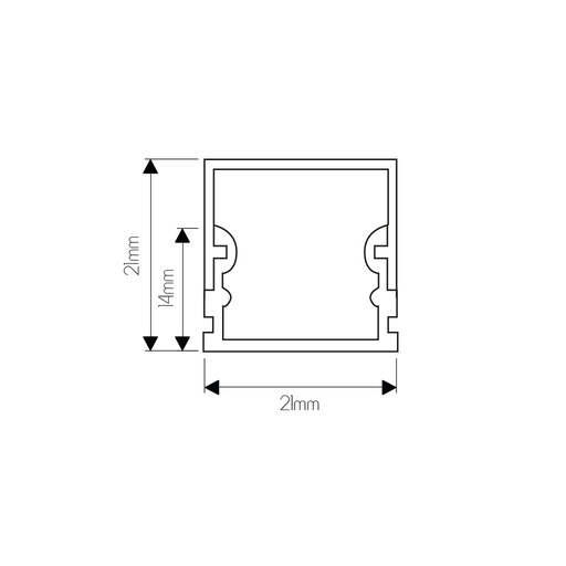 [3428112] STYXX Aluminium profiel voor LED strips 21*14*3000mm