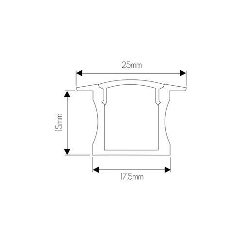 [3428109] FENNA Aluminium profiel voor LED strips 25*15*2000mm