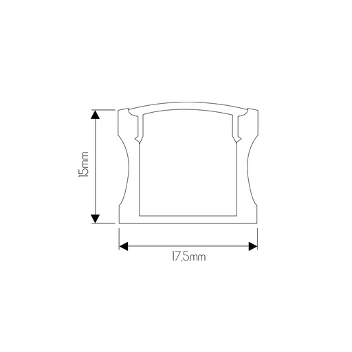 [3428116] NOTTE Satijn zwart profiel voor LED strips 17.5*15*2000mm