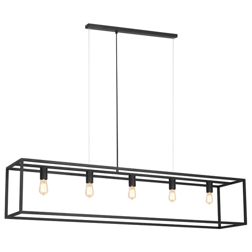 [2717052] KAGO pendel zwart 1m50 5xE27 max 60W