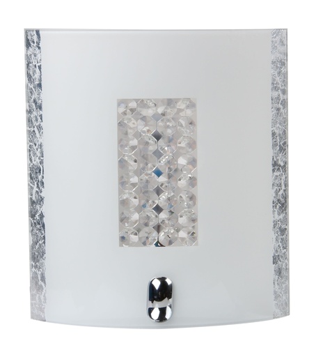 [3408180] OHANA wandlicht 8W AC-Led 220x200 metaal+glas+zilver