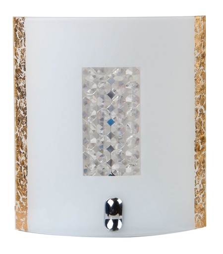 [3408185] OHANA wandlicht 8W AC-Led 220x200 metaal+glas+goud