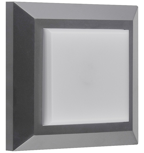 [3390002] NOKI Wandlicht vierkant grijs SMD LED 450Lm 3,8W IP65