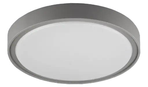 [3390045] QIJO plafonnier rond grijs SMD LED 2300Lm 17,5W IP65
