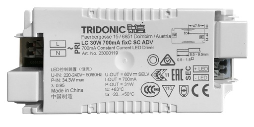 [3426991] DRIVER Tridonic LC 30W 700mA internal