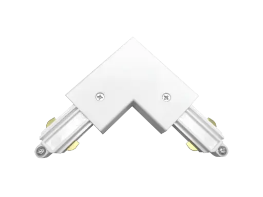[TR0113W] TRACK mono fase L-connector buiten aarding wit