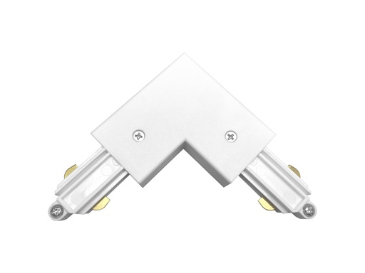 [TR0113W] TRACK mono fase L-connector buiten aarding wit