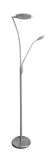 [3375020] CALES Vloerlamp LED 24,5W + 5W satin chroom
