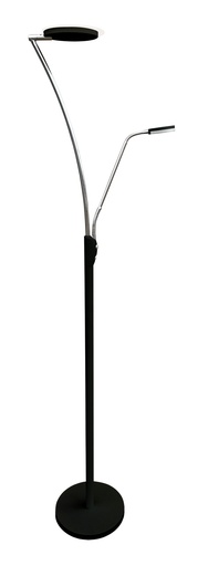 [3375022] CALES Vloerlamp LED 24,5W + 5W zwart chroom
