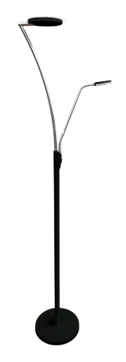[3375022] CALES Vloerlamp LED 24,5W + 5W zwart chroom