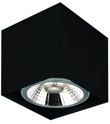 [4014306] BOX-1L vierkant zwart incl. AR111 12,4W 2700K