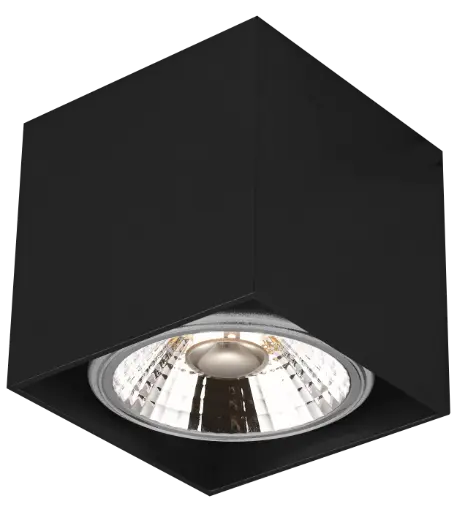 [4014306] BOX-1L vierkant zwart incl. AR111 12,4W 2700K