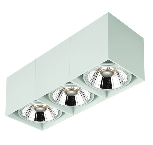 [4014303] BOX-3L vierkant wit incl. 3x AR111 12,4W 2700K