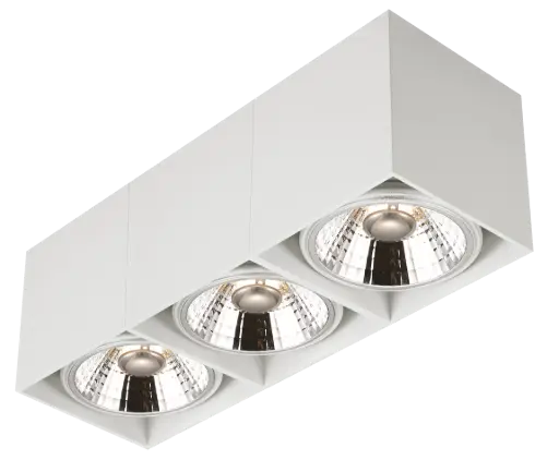 [4014303] BOX-3L vierkant wit incl. 3x AR111 12,4W 2700K