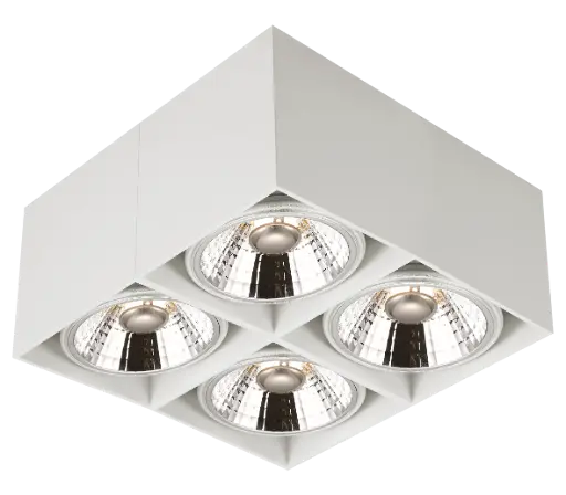 [4014304] BOX-4L vierkant wit incl. 4x AR111 12,4W 2700K